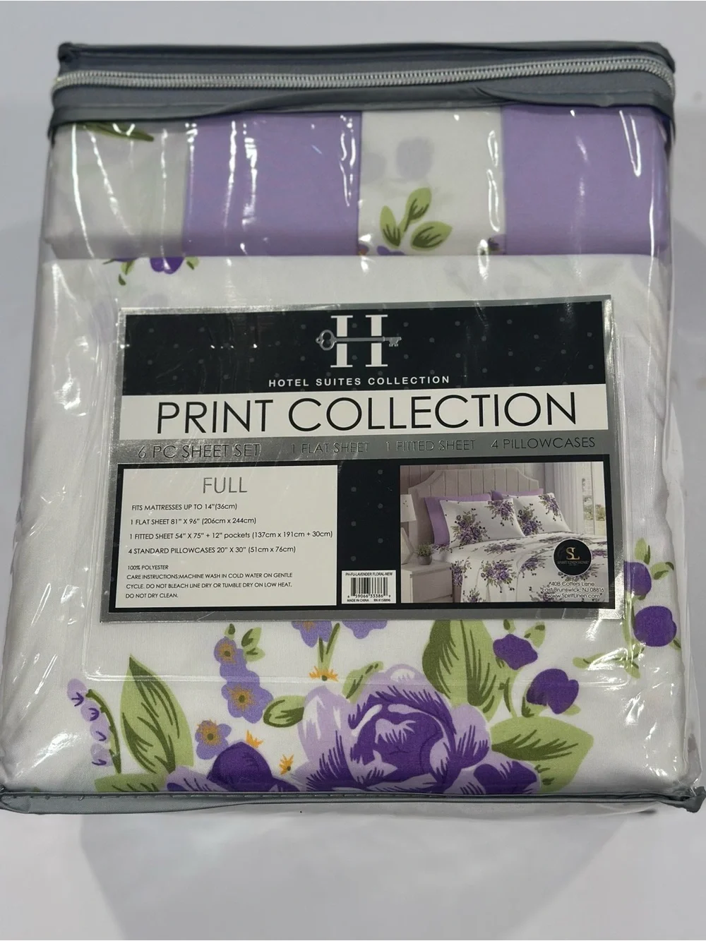 NEW Hotel Suites Collection Full - 6PC Floral Purple/Lavender Wrinkle Resistant